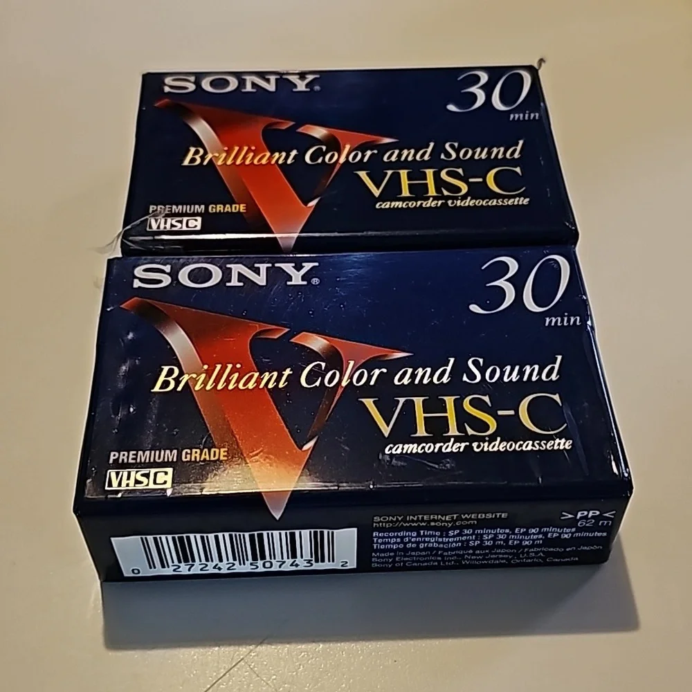 2 Sony 30 minute VHS-C premium grade cassettes